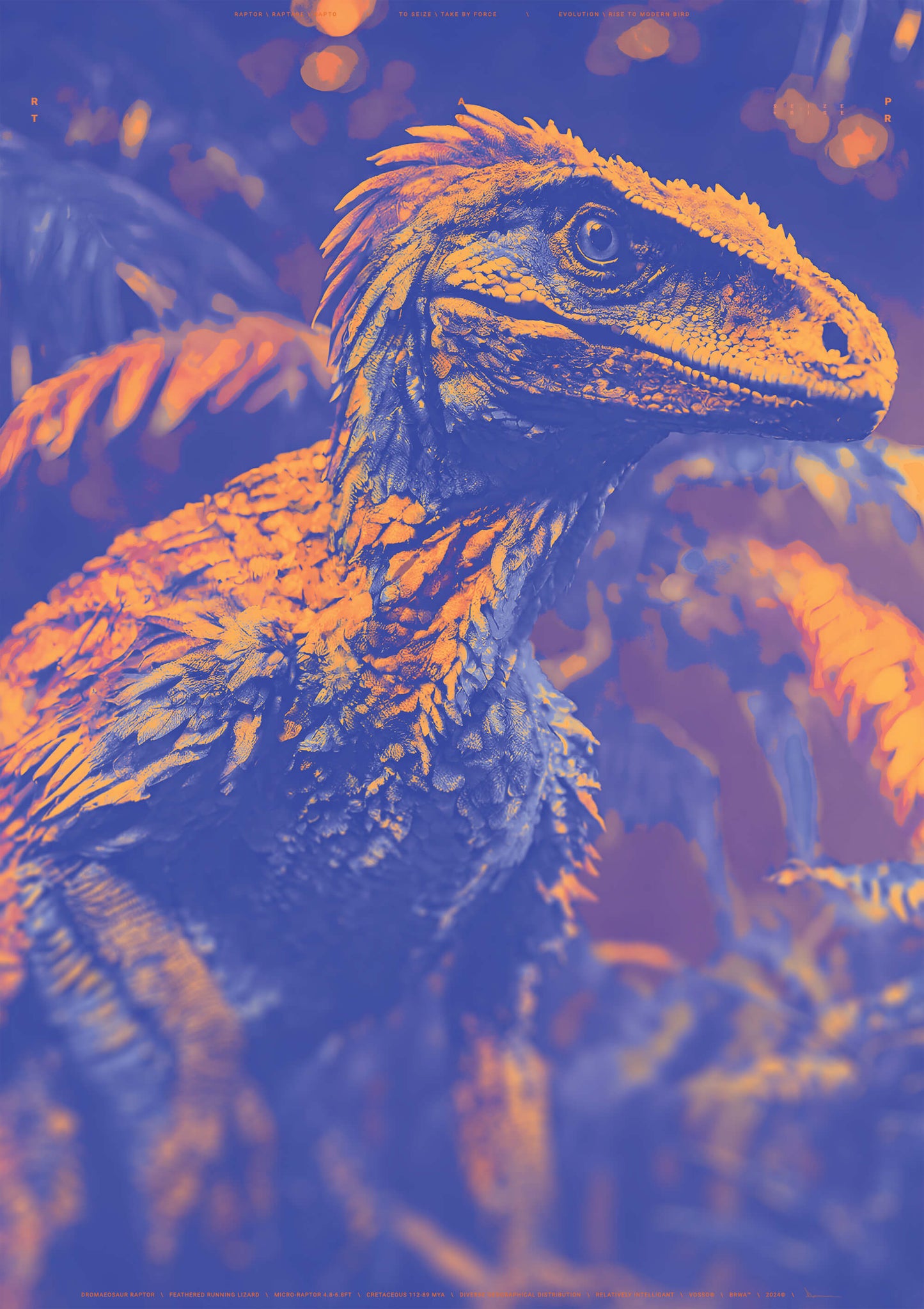 Print: Graphic Raptor Dinosaur