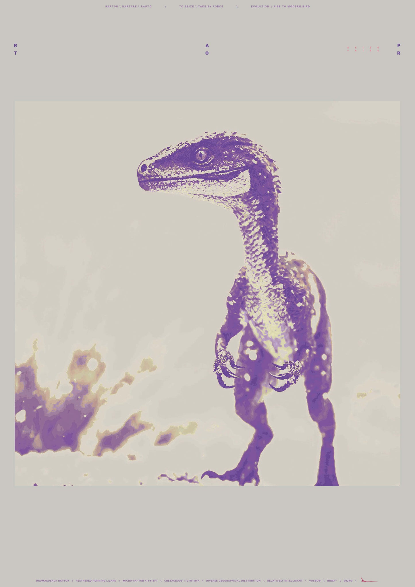 Print: Graphic Raptor Dinosaur