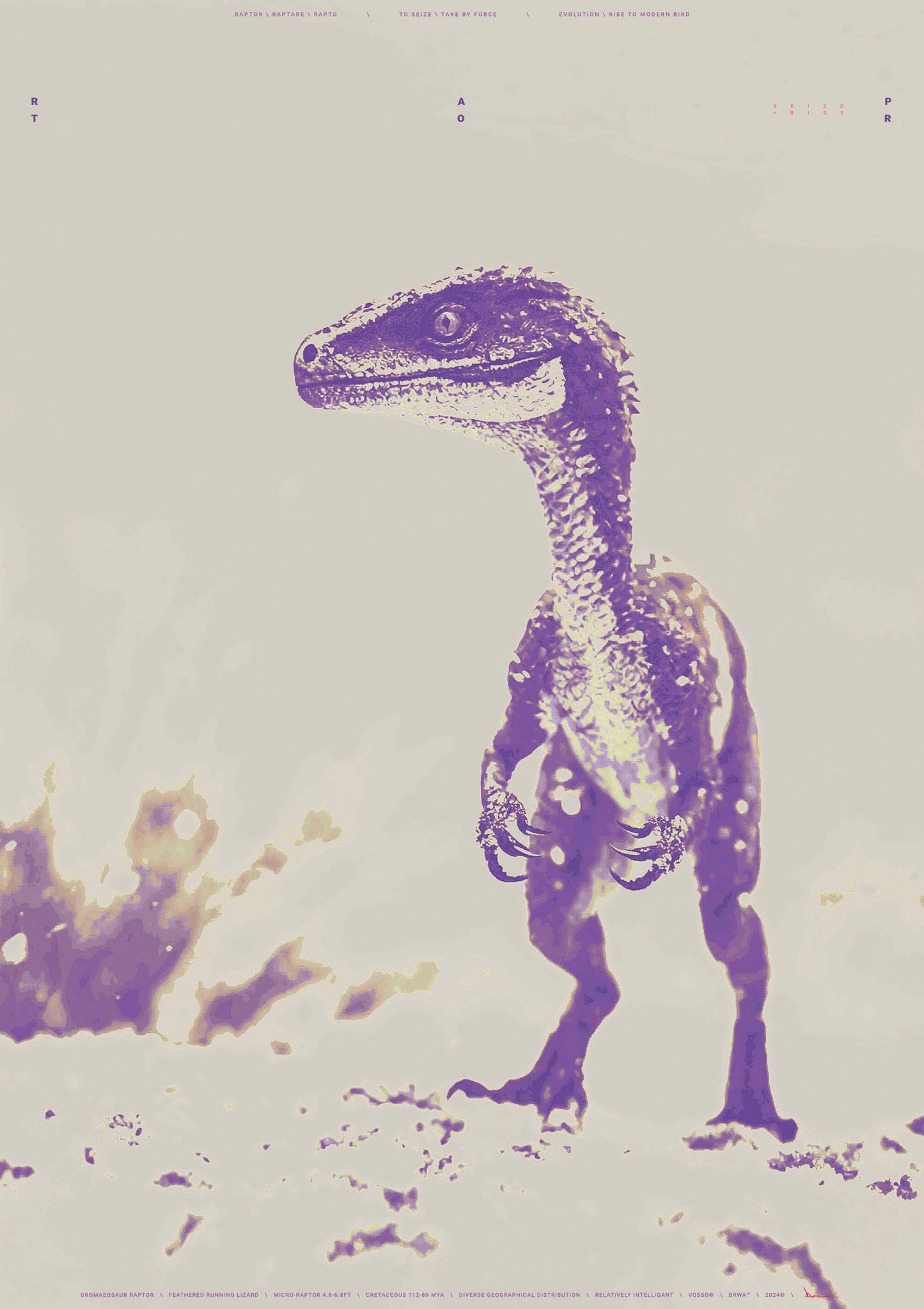 Print: Graphic Raptor Dinosaur