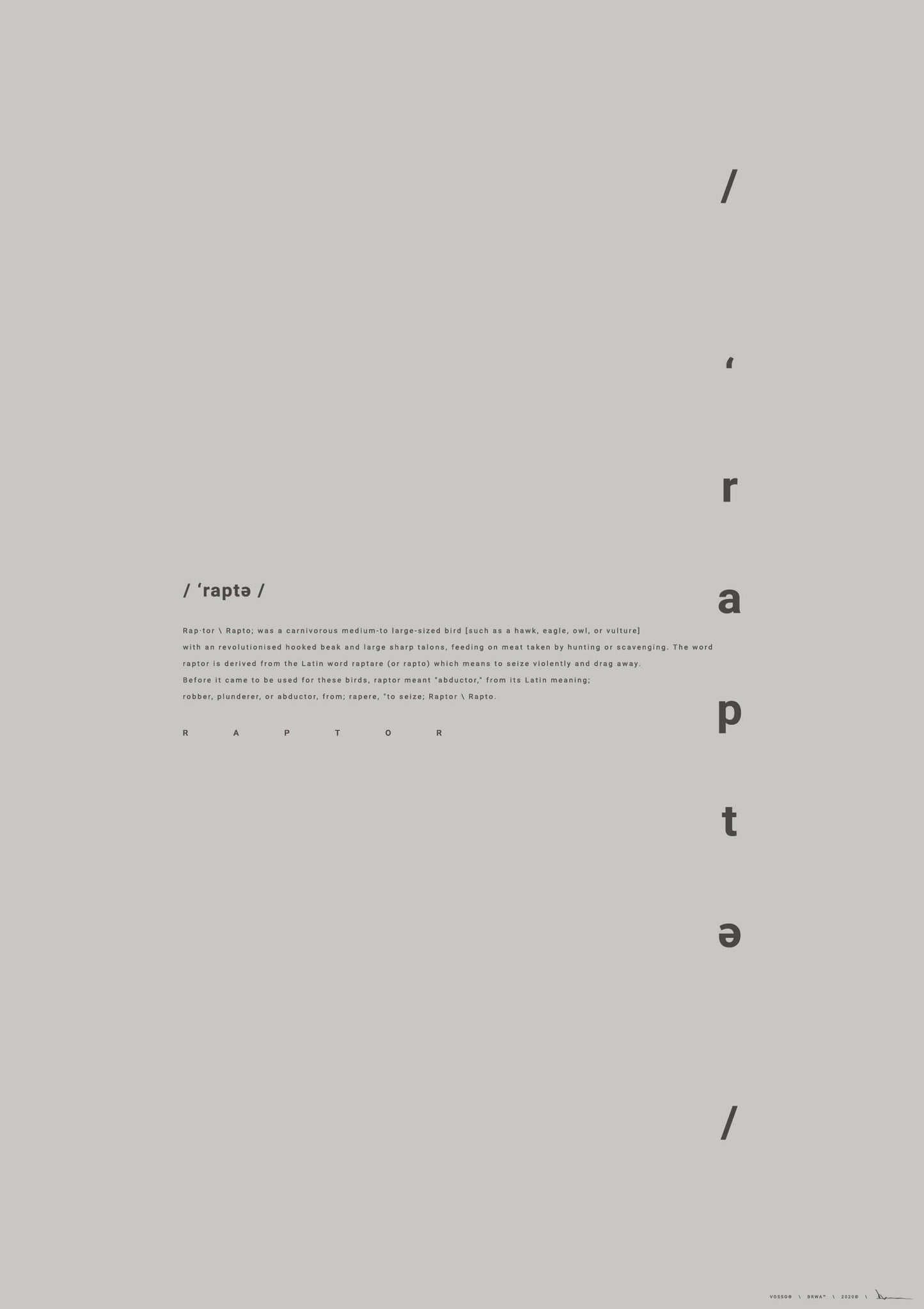 Print: Typography Definition: Raptor