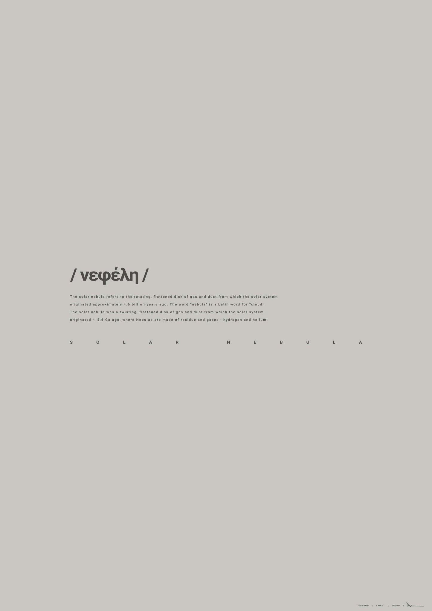 Print: Typography Definition: Solar Nebula