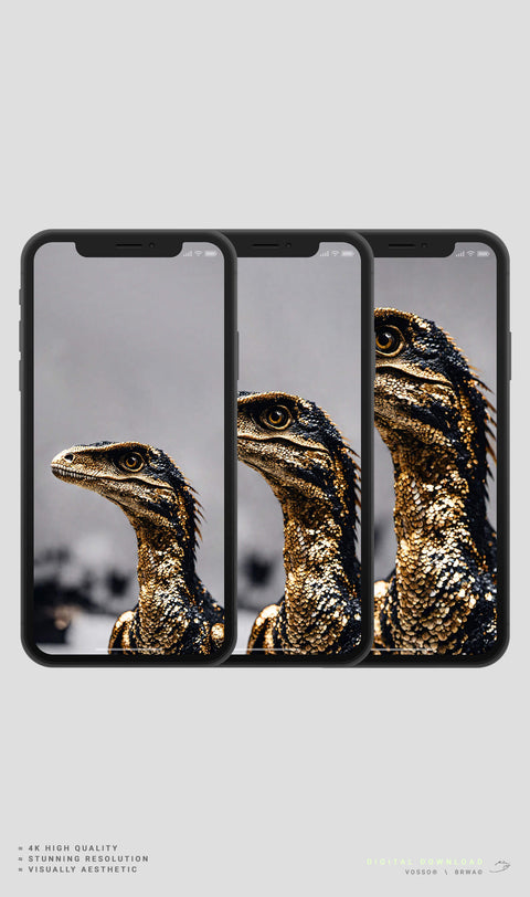 V® Digital Phone Wallpaper Dromaeosaur Raptor - 4K Download 3 Pack V®