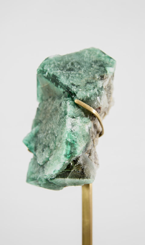 VERDE British Isometric Fluorite Gemstones in Brass Stand 8