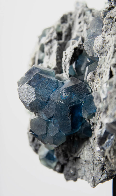 Stunning RARE Authentic Fujian Fluorite Gemstones in Original Matrix in Bronze Stand 26